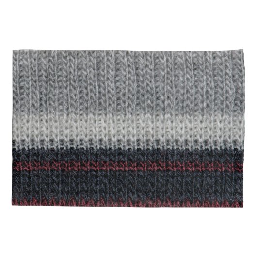 Breiwol: rode, witte strepen. kussensloop (Achterkant)