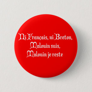 BREIZH BRETAGNE BRITAIN malouine Ronde Button 5,7 Cm