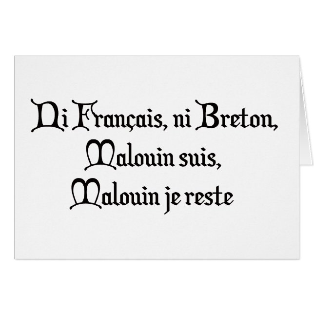 BREIZH BRETAGNE BRITAIN Malouous (Voorkant Horizontaal)