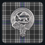 Breizh Crest & Tartan National Breizh Vierkante Sticker<br><div class="desc">Breizh Crest & Tartan National Breizh</div>