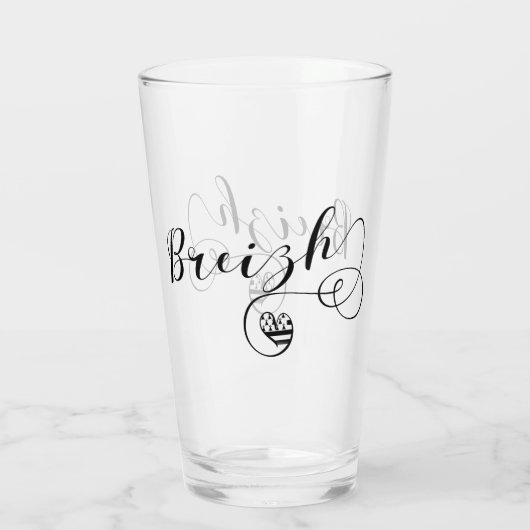 Breizh Flag in Heart, Brittany, Breton Language Glas (Achterkant)