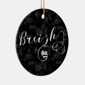 Breizh Flag in Heart, Brittany, Breton Language Keramisch Ornament (Rechts)