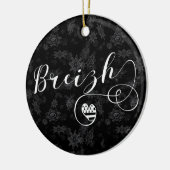 Breizh Flag in Heart, Brittany, Breton Language Keramisch Ornament (Links)