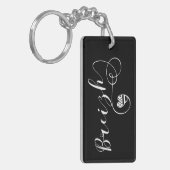 Breizh Flag in Heart, Brittany, Breton Language Sleutelhanger (Voorkant Links)