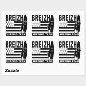 Breizh surfing vierkante sticker (Vel)