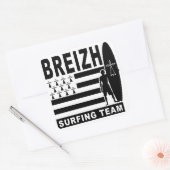 Breizh surfing vierkante sticker (Envelop)