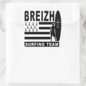 Breizh surfing vierkante sticker (Tas)