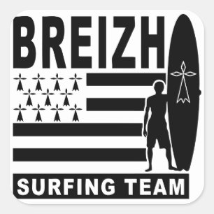 Breizh surfing vierkante sticker