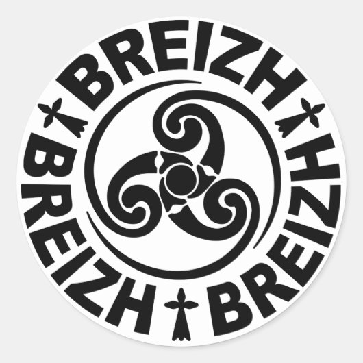 Breizh Triskel Ronde Sticker (Voorkant)