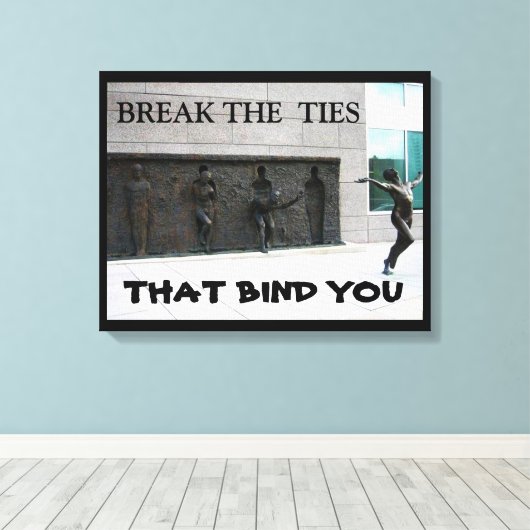 BREK DE STROPDASSEN DIE U BINDEN CANVAS AFDRUK (Insitu (Houten vloer))