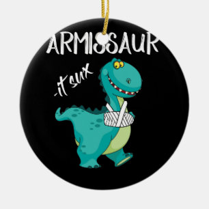 Breken arm dinosaur it sux keramisch ornament