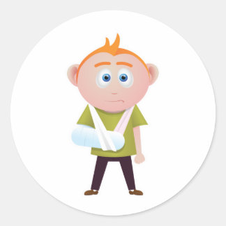 Breken Arm Ronde Sticker