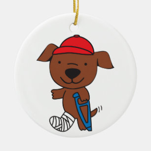 Breken been Dog Keramisch Ornament