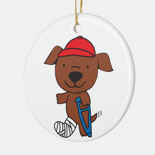 Breken been Dog Keramisch Ornament (Links)