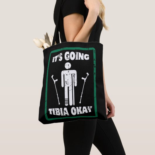Breken been Tibia Oke, snel goed cadeau Tote Bag (Dichtbij)