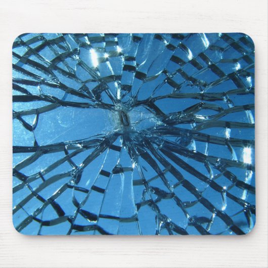 Breken blauw glas muismat (Voorkant)