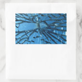 Breken blauw glas rechthoekige sticker (Tas)