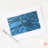 Breken blauw glas rechthoekige sticker (Envelop)