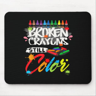 Breken Crayons nog steeds Kleur Shirt Mental Healt Muismat