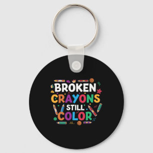 Breken Crayons nog steeds Kleur Shirt Mental Healt Sleutelhanger