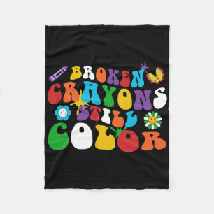 Breken Crayons nog steeds Kleurretro Groovy Hippie Fleece Deken