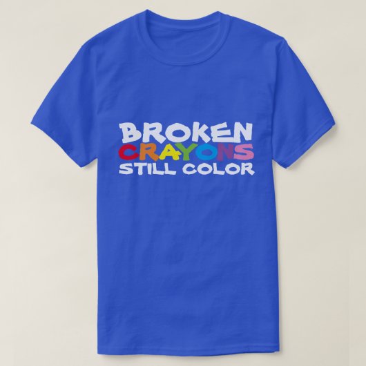 Breken Crayons Stilstaand Kleur t-shirt (Design voorkant)