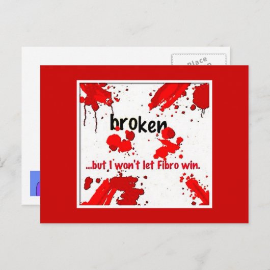 Breken, fibromyalgie briefkaart (Voorkant / Achterkant)