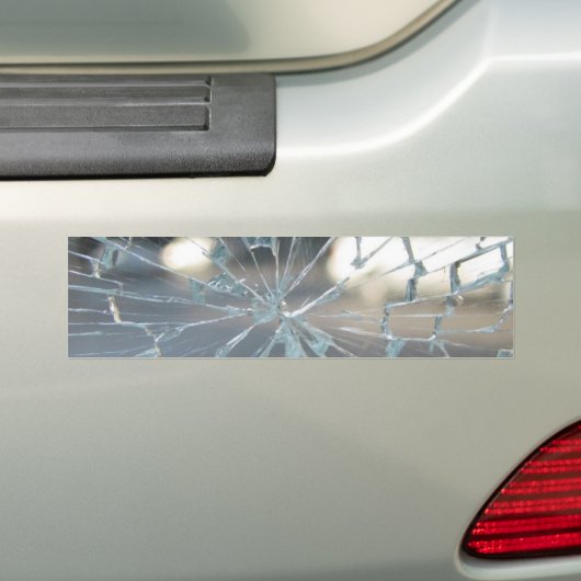 Breken glas bumpersticker (Op auto)