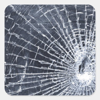 Breken glas vierkante sticker