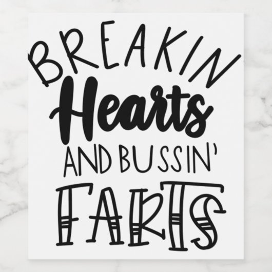 Breken harten 1e valentijn 254. wijn etiket (Enkel label)