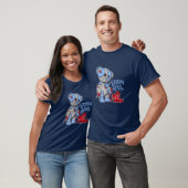 Breken Heart Teddy Bear Graphic Match Blue 4 Sneak T-shirt (Unisex)