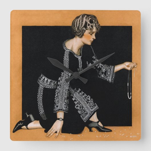 Breken Ketting Vierkante Klok (Voorkant)