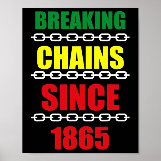Breken kettingen sinds 1865 Juneteenth Black Power Poster (Voorkant)