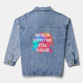 Breken krayons nog steeds kleur denim jacket (Achterkant)