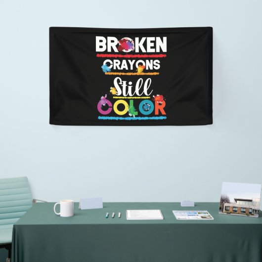 Breken krayons nog steeds Kleur geestelijke gezond Spandoek (Beurs)