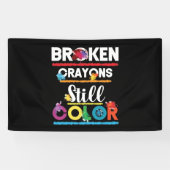 Breken krayons nog steeds Kleur geestelijke gezond Spandoek (Horizontaal)