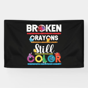 Breken krayons nog steeds Kleur geestelijke gezond Spandoek