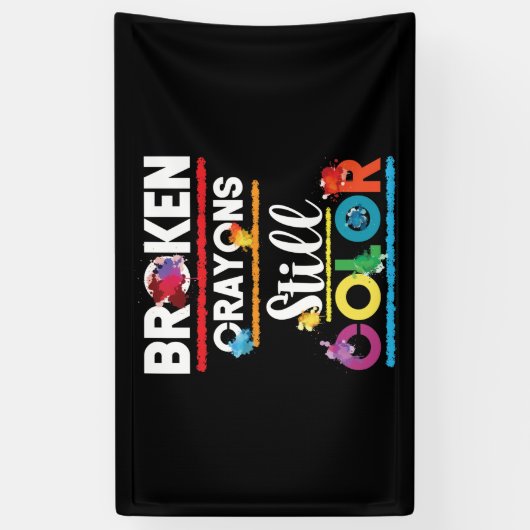 Breken krayons nog steeds Kleur geestelijke gezond Spandoek (Verticaal)