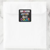 Breken krayons nog steeds Kleur geestelijke gezond Vierkante Sticker (Tas)