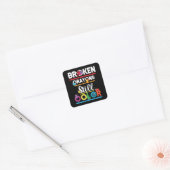 Breken krayons nog steeds Kleur geestelijke gezond Vierkante Sticker (Envelop)