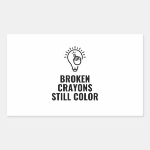 Breken krayons nog steeds kleur rechthoekige sticker