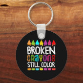 Breken krayons nog steeds kleuren geestelijke gezo sleutelhanger (Achterkant)