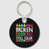 Breken krayons nog steeds kleuren geestelijke gezo sleutelhanger (Achterkant)