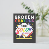 Breken krayons nog steeds kleurenbewustzijn briefkaart (Staand voorkant)