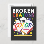 Breken krayons nog steeds kleurenbewustzijn briefkaart (Voorkant / Achterkant)