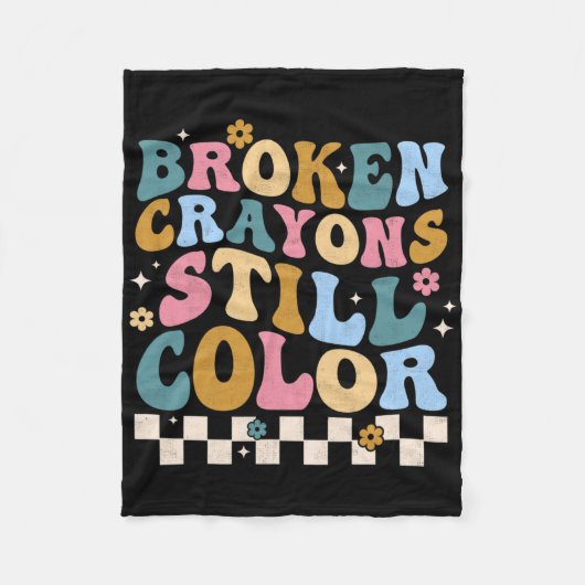 Breken krayons nog steeds kleurenbewustzijn fleece deken (Voorkant)