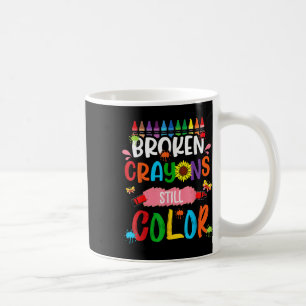 Breken krayons nog steeds kleurenbewustzijn koffiemok