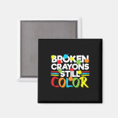 Breken krayons nog steeds kleurenbewustzijn magneet (Voorkant / Achterkant)
