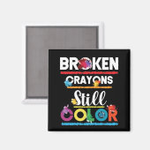 Breken krayons nog steeds kleurenbewustzijn magneet (Voorkant / Achterkant)