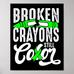 Breken krayons nog steeds kleurenbewustzijn poster